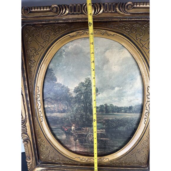 Magnificent Harvest Scene Original Landscape Scene Oil/Board By Hubert Framed! - Picture 11 of 13